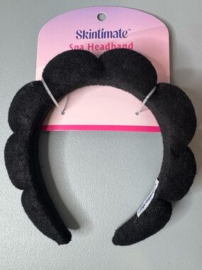 Skintimate Black Spa Headband - Padded Terry Cloth thick cushion